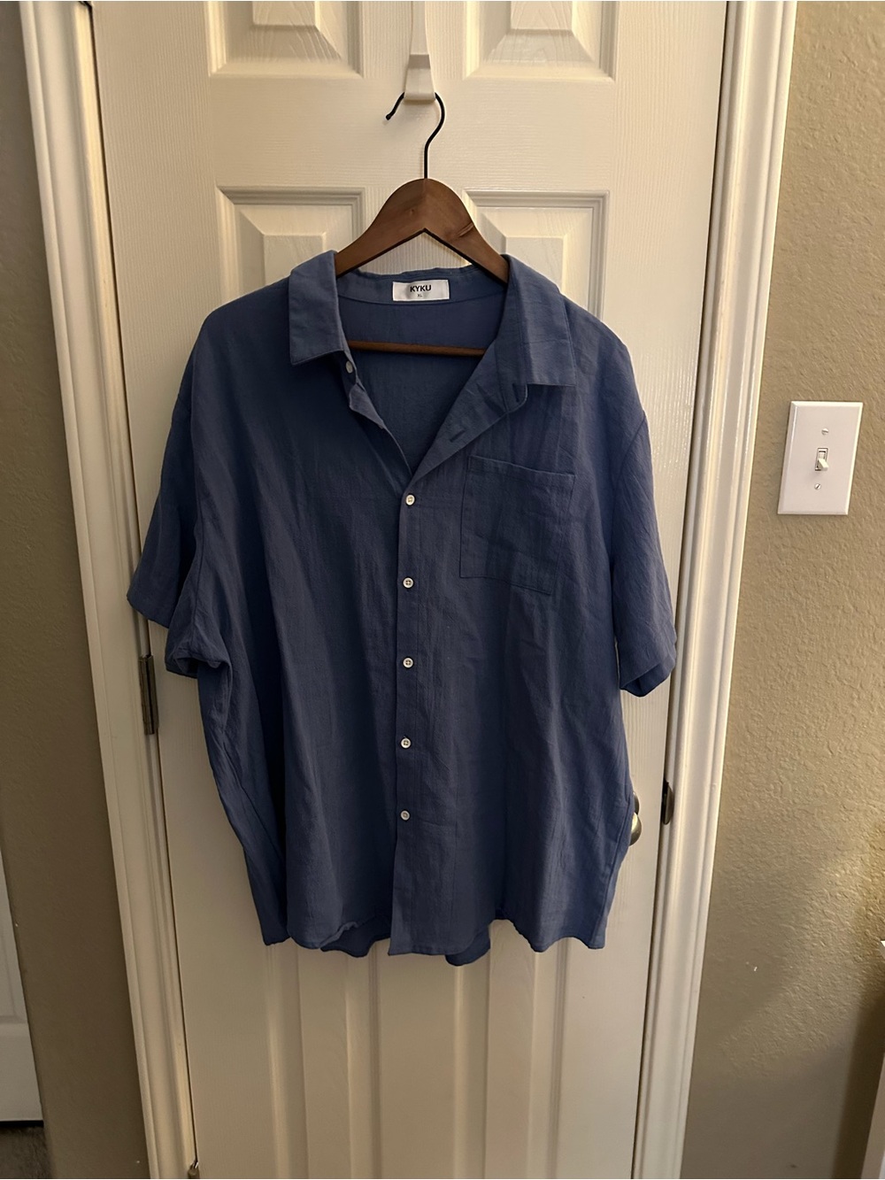 Ryu Relaxed-Fit Short Sleeve Button-Down in Slate Blue